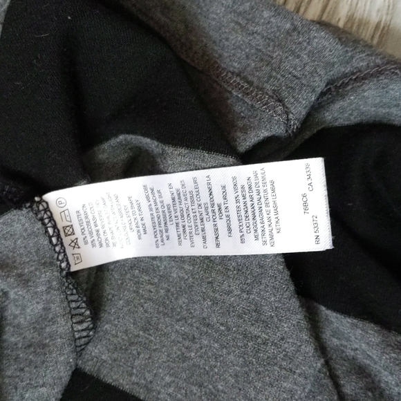 BOGO!! French Connection Oversized Striped Black and Grey Tunic S - Picture 5 of 5